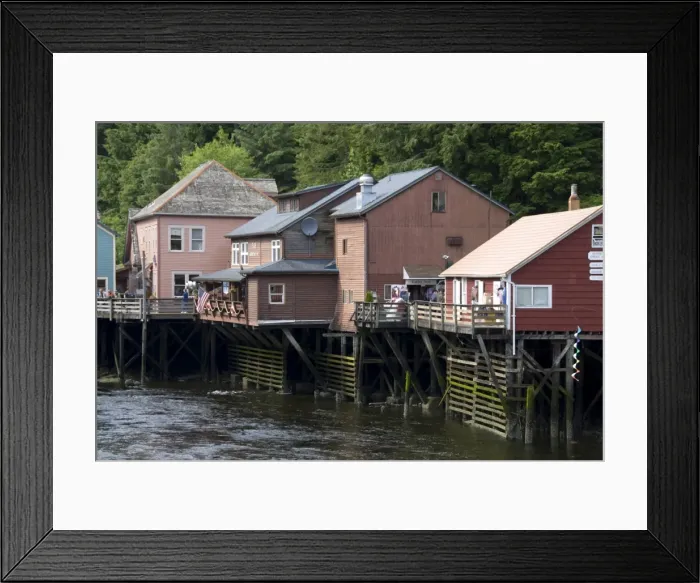 Framed Print : Shops along the boardwalk, Creek Street, Ketchikan, Alaska, United States of America Framed Print : Shops along the boardwalk, Creek Street, Ketchikan, Alaska, United States of America