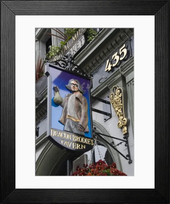 Framed Print : External sign for Deacon Brodies Tavern, Edinburgh, Lothian, Scotland Framed Print : External sign for Deacon Brodies Tavern, Edinburgh, Lothian, Scotland