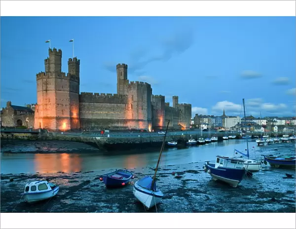 Caernarfon Castle, Caernarfon, UNESCO World Heritage Site, Gwynedd, Wales