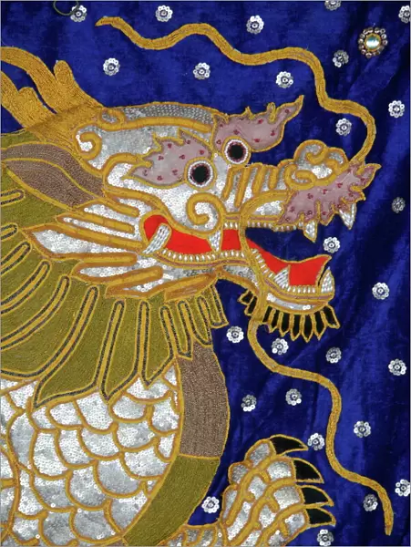 Dragon tapestry, Bangkok, Thailand, Southeast Asia, Asia