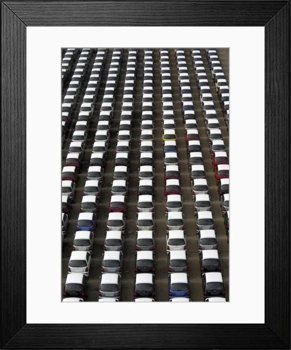 Framed Print : Hyundai cars ready for export, Chennai port, Tamil Nadu, India, Asia Framed Print : Hyundai cars ready for export, Chennai port, Tamil Nadu, India, Asia
