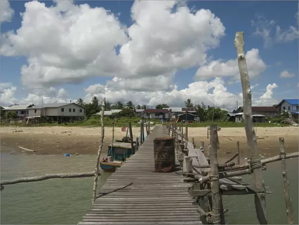 Jetty to Balawai Village on the banks of the Rejang River, Sarakei district