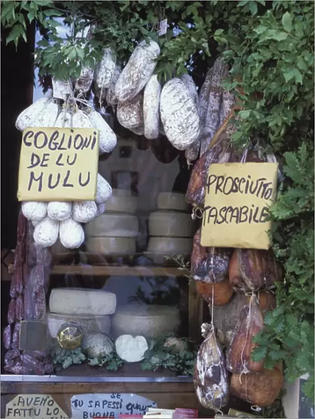 Delicatessen shop, Norcia, Umbria, Italy, Europe