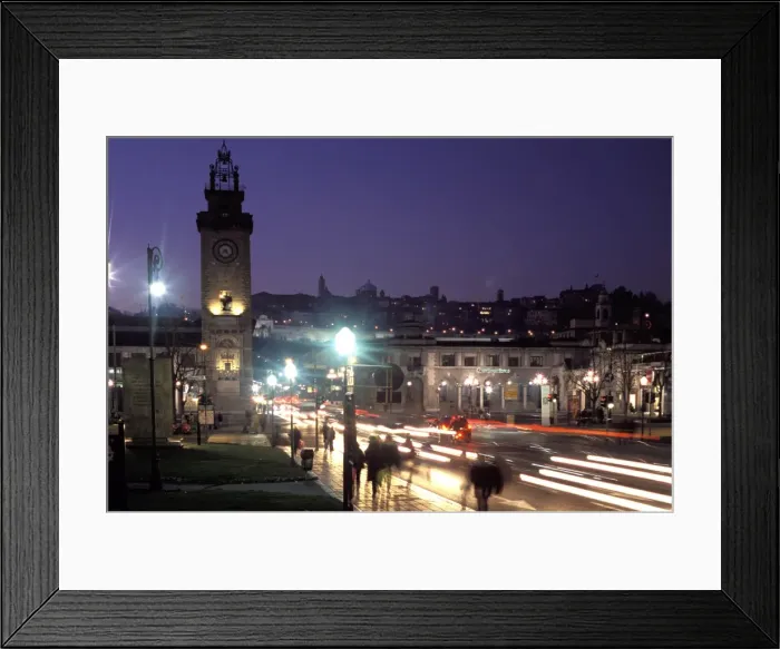Framed Print : Bergamo at dusk, Lombardy, Italy, Europe Framed Print : Bergamo at dusk, Lombardy, Italy, Europe