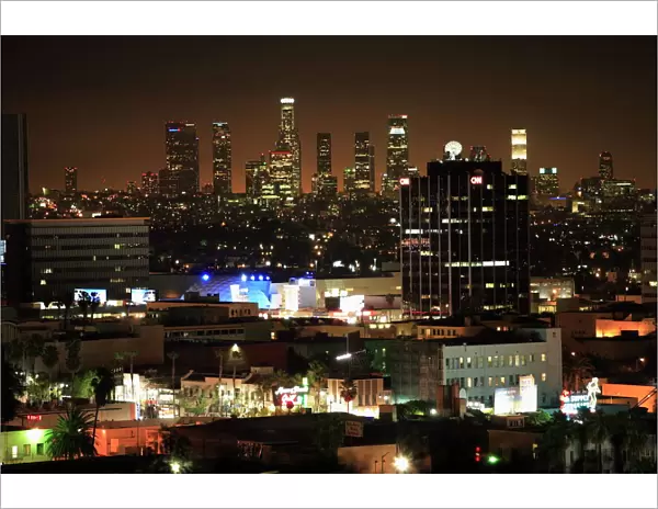 City at night, Los Angeles, California, United States of America, North America