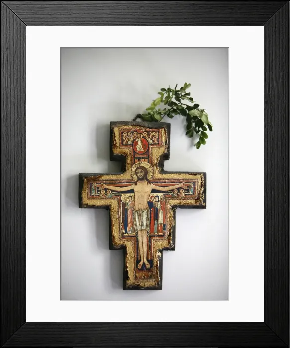 Framed Print : Cross in a room, Saint-Pierre de Solesmes Abbey, Solesmes, Sarthe, Pays de la Loire Framed Print : Cross in a room, Saint-Pierre de Solesmes Abbey, Solesmes, Sarthe, Pays de la Loire