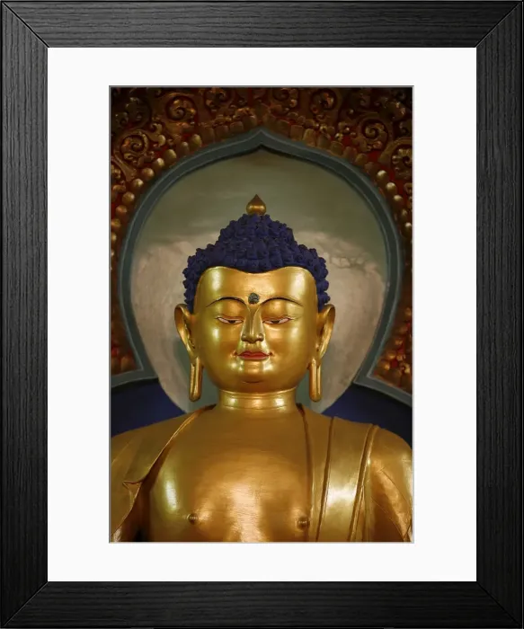 Framed Print : Buddha statue at Vajradhara-Ling temple, Aubry-le-Panthou, Orne, France, Europe Framed Print : Buddha statue at Vajradhara-Ling temple, Aubry-le-Panthou, Orne, France, Europe