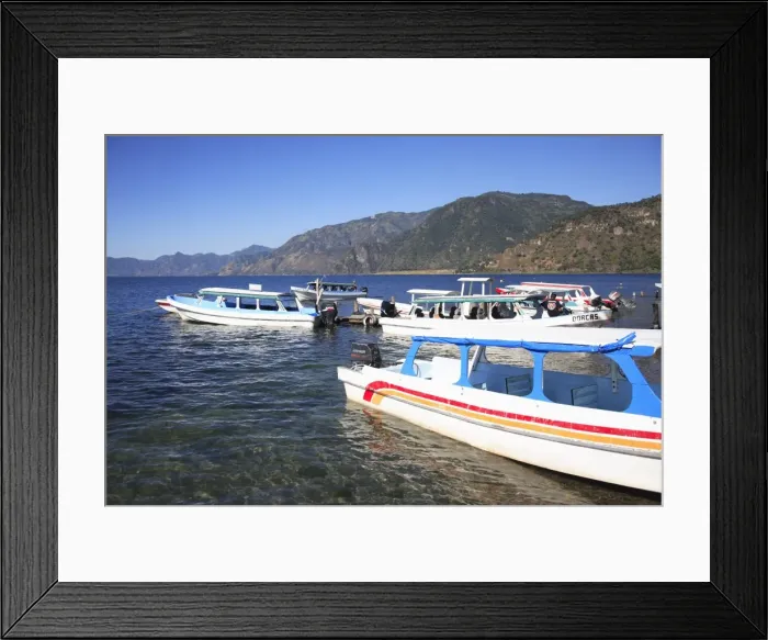 Framed Print : Boats, Lake Atitlan, Guatemala, Central America Framed Print : Boats, Lake Atitlan, Guatemala, Central America