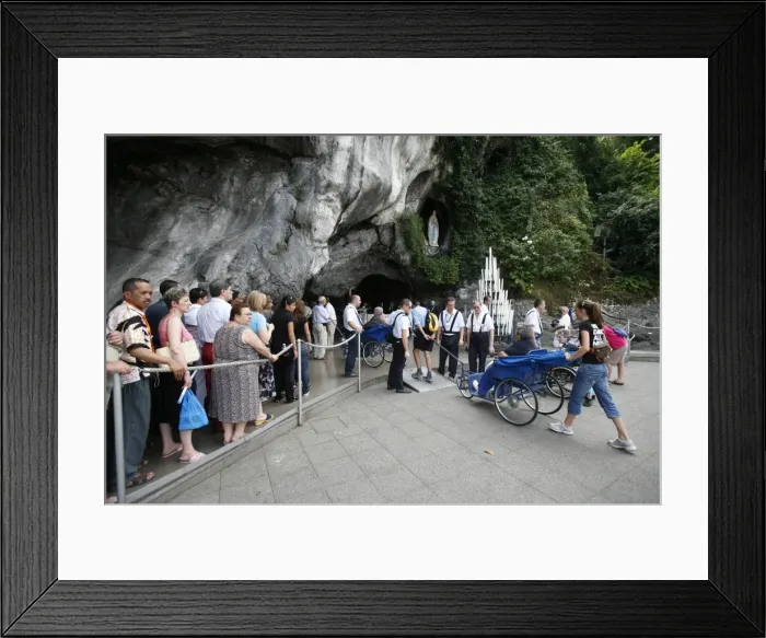 Framed Print : Pilgrims at the Lourdes grotto, Lourdes, Hautes Pyrenees, France, Europe Framed Print : Pilgrims at the Lourdes grotto, Lourdes, Hautes Pyrenees, France, Europe