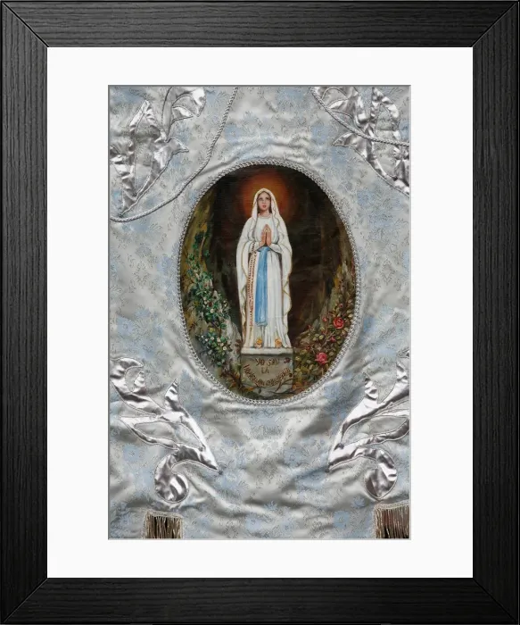 Framed Print : Pilgrimage banner, Lourdes, Hautes Pyrenees, France, Europe Framed Print : Pilgrimage banner, Lourdes, Hautes Pyrenees, France, Europe