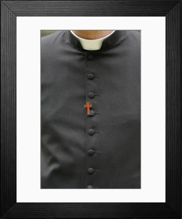 Framed Print : Catholic priest, Lourdes, Hautes Pyrenees, France, Europe Framed Print : Catholic priest, Lourdes, Hautes Pyrenees, France, Europe