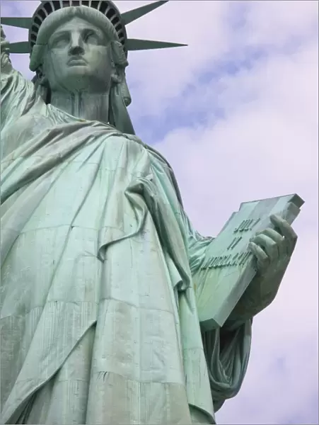 Close-up, low angle view of the Statue of Liberty, Liberty Island, New York City