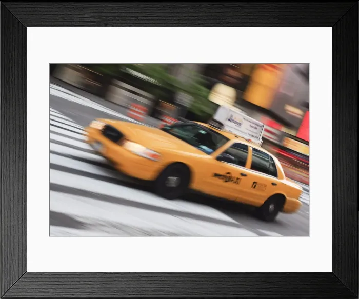 Framed Print : Taxi in Times Square, motion blur, Manhattan, New York City, New York, United States of America Framed Print : Taxi in Times Square, motion blur, Manhattan, New York City, New York, United States of America