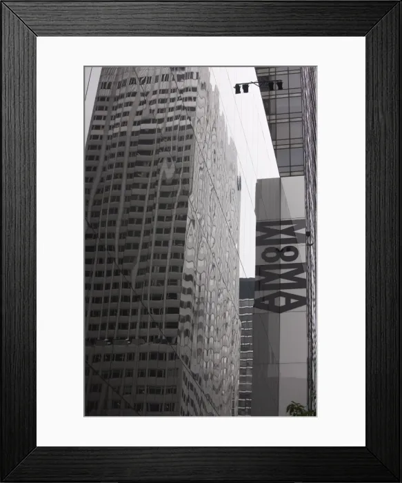 Framed Print : Reflections in the Museum of Modern Art Building, Manhattan, New York City Framed Print : Reflections in the Museum of Modern Art Building, Manhattan, New York City