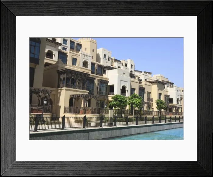 Framed Print : New Moorish style apartment buildings, Downtown Burj Dubai, Dubai, United Arab Emirates Framed Print : New Moorish style apartment buildings, Downtown Burj Dubai, Dubai, United Arab Emirates
