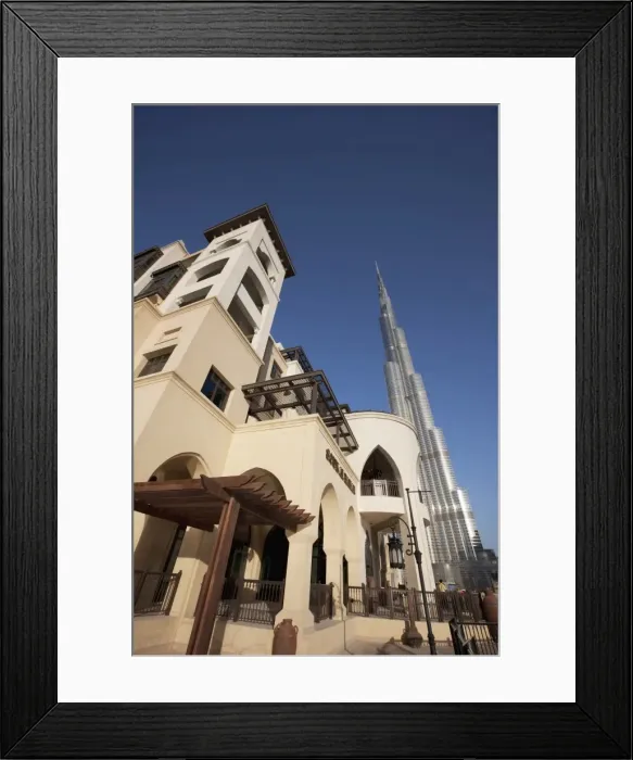 Framed Print : Souk Al Bahar and Burj Khalifa, formerly the Burj Dubai, Downtown, Dubai Framed Print : Souk Al Bahar and Burj Khalifa, formerly the Burj Dubai, Downtown, Dubai