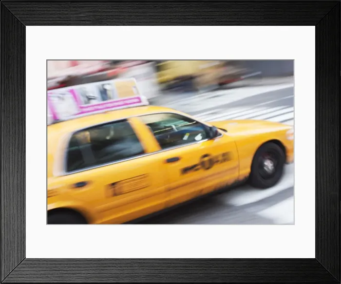 Framed Print : Taxi cab in Times Square, Midtown, Manhattan, New York City, New York, United States of America Framed Print : Taxi cab in Times Square, Midtown, Manhattan, New York City, New York, United States of America