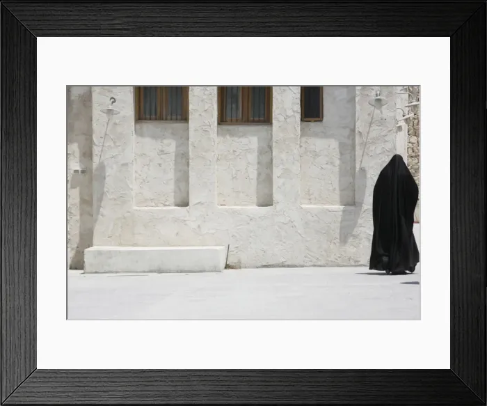 Framed Print : Woman wearing abaya, Doha, Qatar, Middle East Framed Print : Woman wearing abaya, Doha, Qatar, Middle East