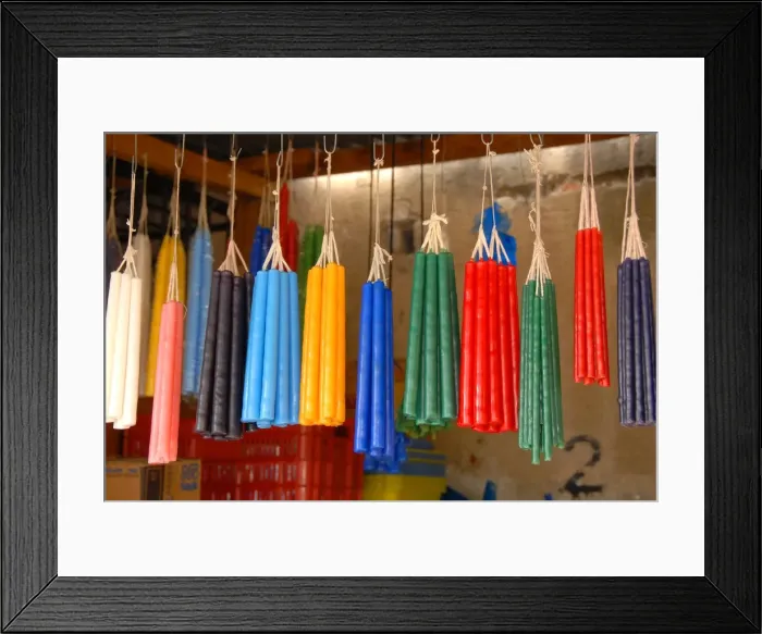 Framed Print : Colored candles, Antigua, Guatemala, Central America Framed Print : Colored candles, Antigua, Guatemala, Central America