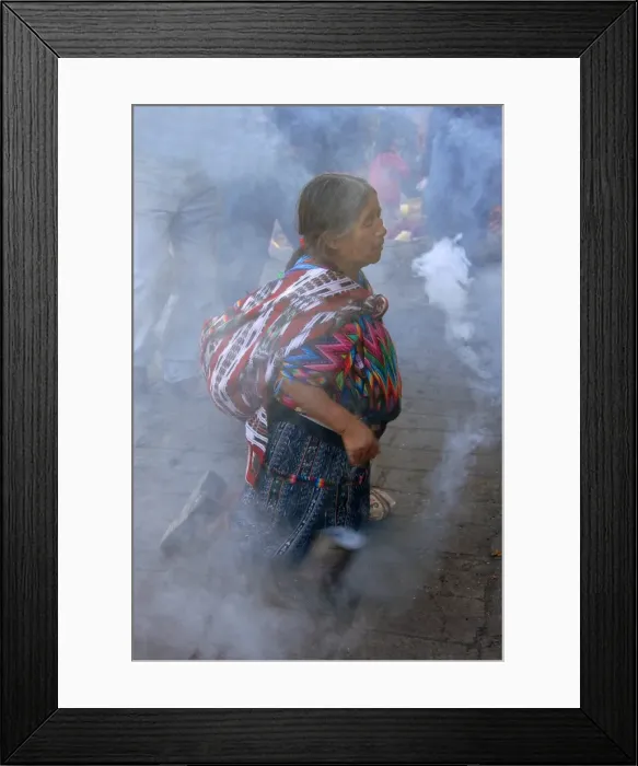 Framed Print : Devotee in St. Thomas church, Chichicastenango, Guatemala, Central America Framed Print : Devotee in St. Thomas church, Chichicastenango, Guatemala, Central America