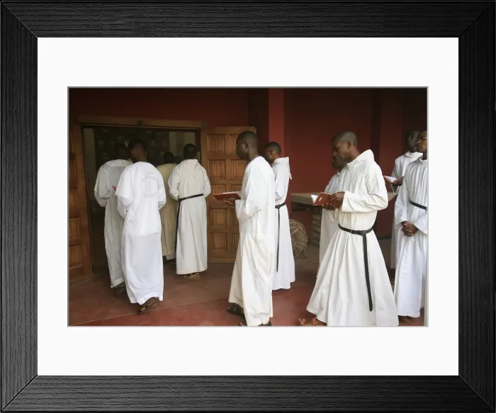 Framed Print : Mass procession in Keur Moussa Benedictine abbey, Keur Moussa, Senegal