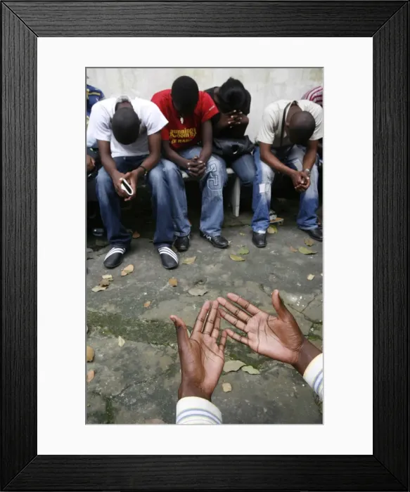 Framed Print : Prayer group, Brazzaville, Congo, Africa Framed Print : Prayer group, Brazzaville, Congo, Africa
