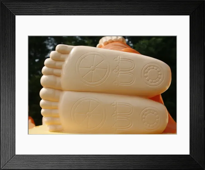 Framed Print : Close-up of Reclining Buddhas feet, Sainte-Foy-les-Lyon, Rhone, France, Europe Framed Print : Close-up of Reclining Buddhas feet, Sainte-Foy-les-Lyon, Rhone, France, Europe