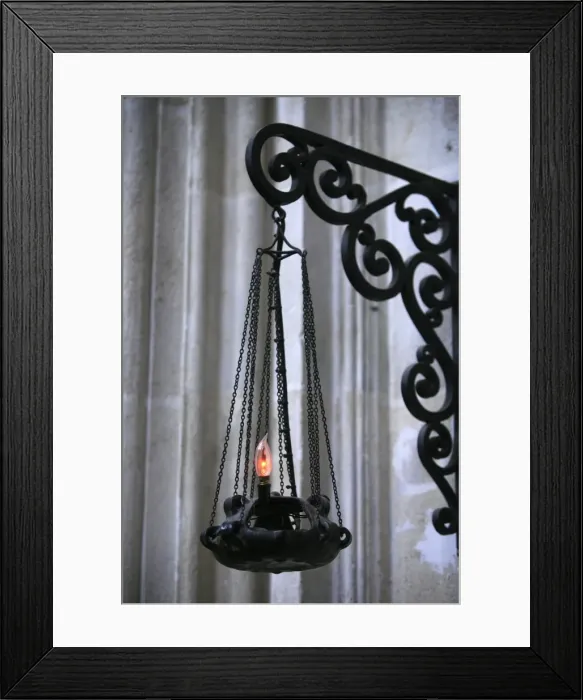Framed Print : Lamp in Saint Seurin basilica, Bordeaux, Gironde, Aquitaine, France, Europe