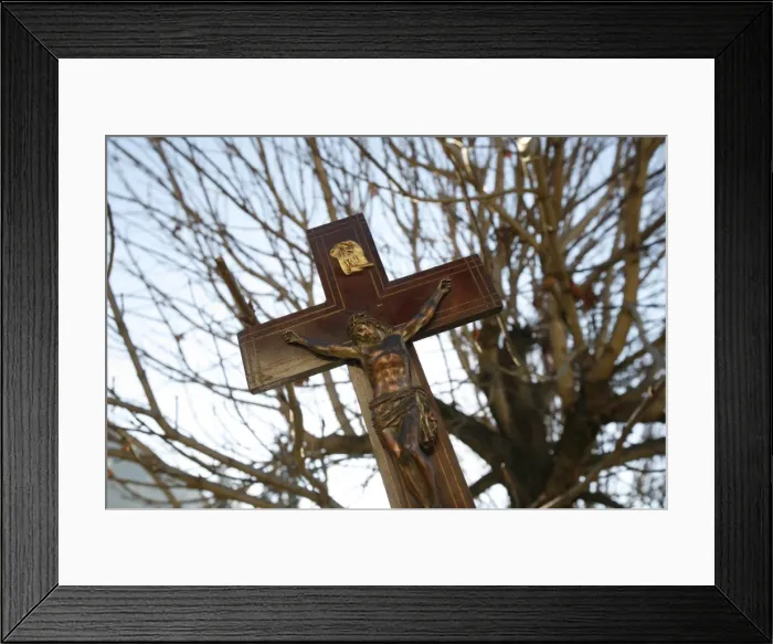 Framed Print : Crucifix, Saint Gervais, Haute Savoie, France, Europe Framed Print : Crucifix, Saint Gervais, Haute Savoie, France, Europe