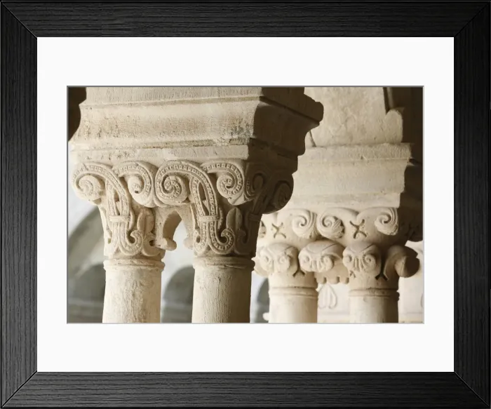 Framed Print : Capitals in the cloister of Notre-Dame de Senanque Abbey, Gordes, Vaucluse Framed Print : Capitals in the cloister of Notre-Dame de Senanque Abbey, Gordes, Vaucluse