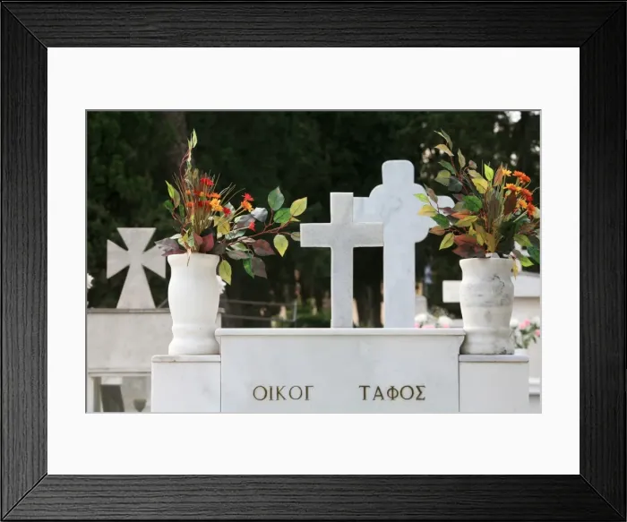 Framed Print : Greek Orthodox graveyard, Thessaloniki, Macedonia, Greece, Europe Framed Print : Greek Orthodox graveyard, Thessaloniki, Macedonia, Greece, Europe