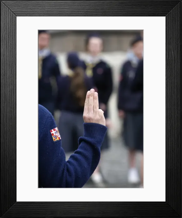 Framed Print : Girl scouts saluting, Rome, Lazio, Italy, Europe Framed Print : Girl scouts saluting, Rome, Lazio, Italy, Europe