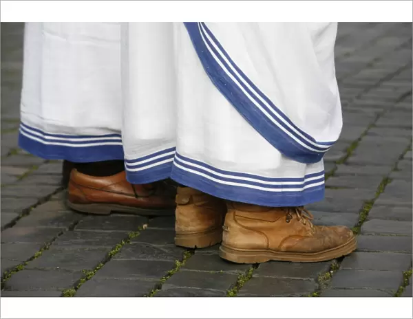 Shoes of the Missionaries of Charity, a congregation founded by Mother Teresa
