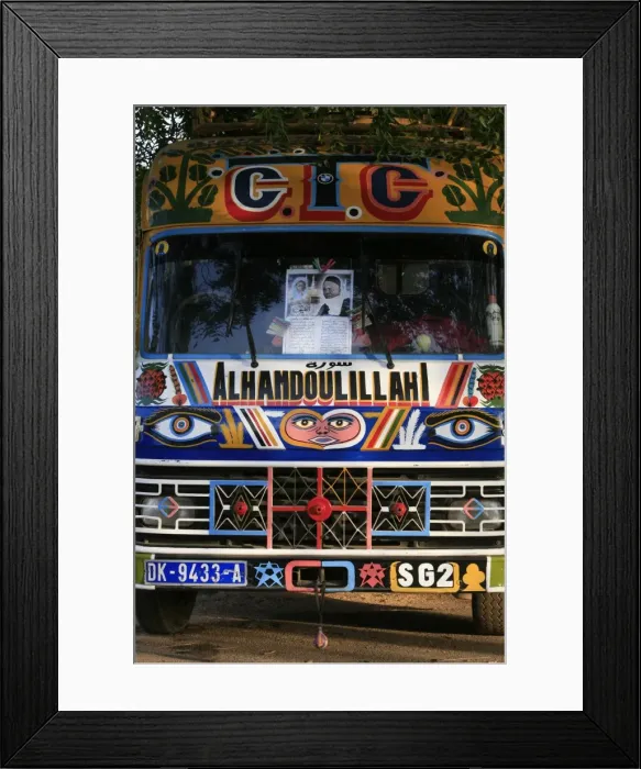 Framed Print : Bus with religious signs, Senegal, West Africa, Africa Framed Print : Bus with religious signs, Senegal, West Africa, Africa
