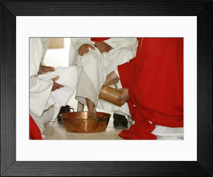 Framed Print : Bishop washing the feet of newly ordained deacons, Pontigny, Yonne, France, Europe Framed Print : Bishop washing the feet of newly ordained deacons, Pontigny, Yonne, France, Europe