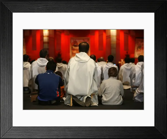 Framed Print : Prayer at Taize meeting, Geneva, Switzerland, Europe Framed Print : Prayer at Taize meeting, Geneva, Switzerland, Europe