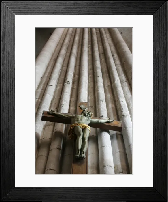 Framed Print : Crucifix, St. Etienne Cathedral, Auxerre, Yonne, Burgundy, France, Europe