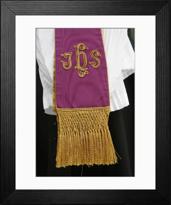 Framed Print : Priests stole, Lourdes, Hautes Pyrenees, France, Europe Framed Print : Priests stole, Lourdes, Hautes Pyrenees, France, Europe