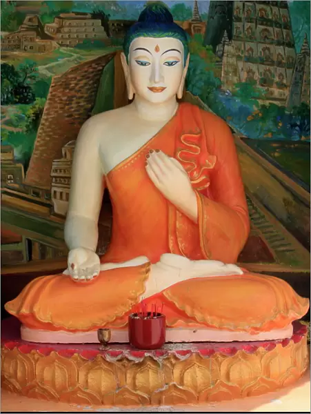 Buddha, Dharmikarama Burmese temple, Penang, Malaysia, Southeast Asia, Asia