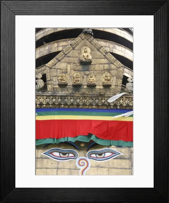 Framed Print : The eyes of Buddha on Swayambhunath Temple (Monkey Temple), UNESCO World Heritage Site Framed Print : The eyes of Buddha on Swayambhunath Temple (Monkey Temple), UNESCO World Heritage Site