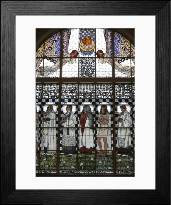 Framed Print : Stained glass by Koloman Moser, Am Steinhof church, Vienna, Austria, Europe Framed Print : Stained glass by Koloman Moser, Am Steinhof church, Vienna, Austria, Europe