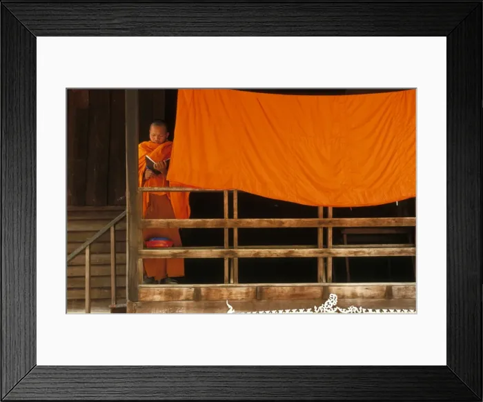 Framed Print : Monk reading, Vientiane, Laos, Indochina, Southeast Asia, Asia Framed Print : Monk reading, Vientiane, Laos, Indochina, Southeast Asia, Asia
