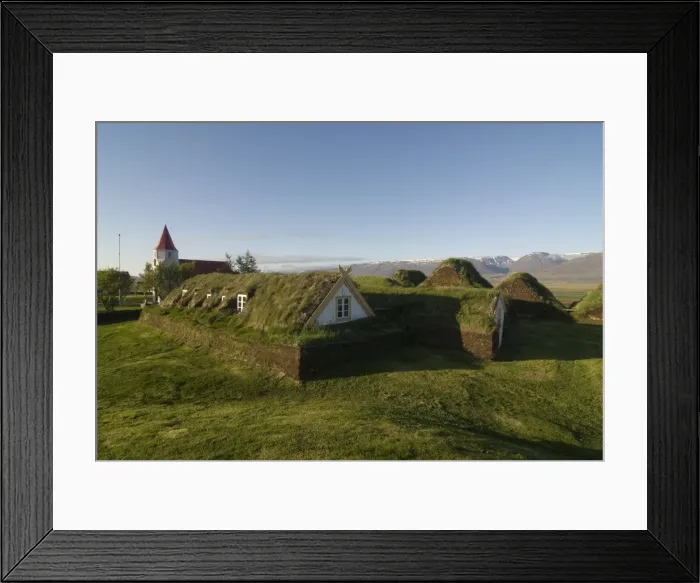 Framed Print : Traditional turf houses at Glaumbaer, Iceland, Polar Regions Framed Print : Traditional turf houses at Glaumbaer, Iceland, Polar Regions