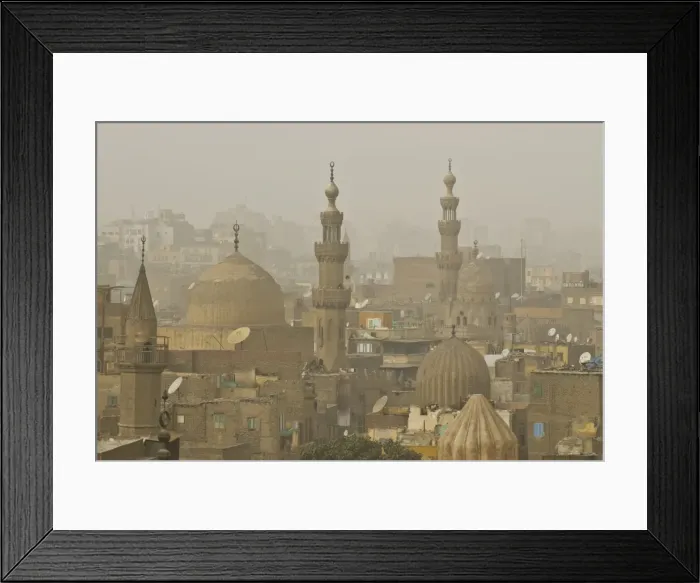 Framed Print : Smog over the minarets of Cairo, Egypt, North Africa, Africa Framed Print : Smog over the minarets of Cairo, Egypt, North Africa, Africa