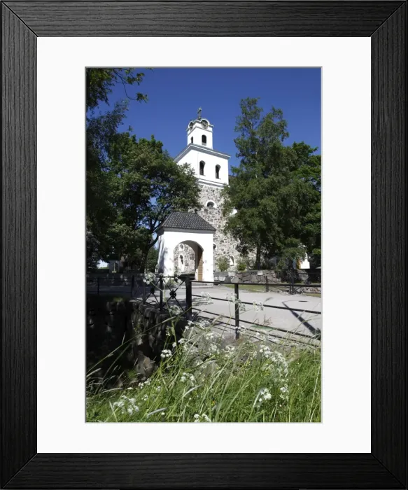 Framed Print : Historic stone Church of Holy Cross, Rauma, UNESCO World Heritage Site Framed Print : Historic stone Church of Holy Cross, Rauma, UNESCO World Heritage Site