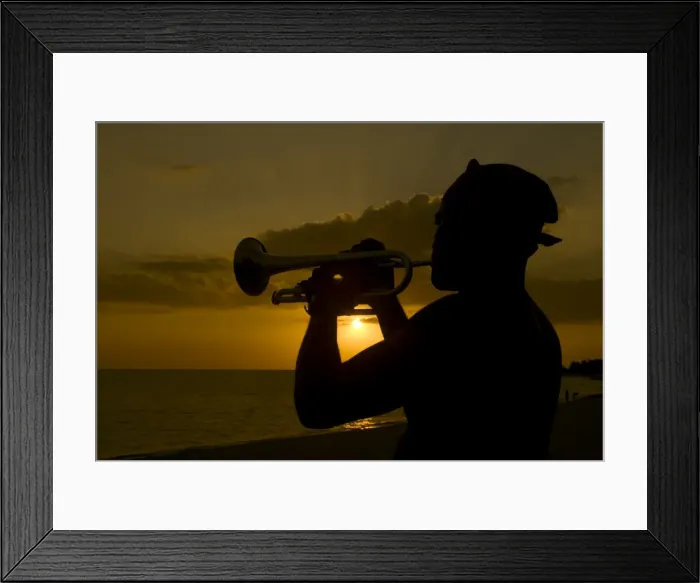 Framed Print : Actor playing the trumpet at sunset, Trinidad, Cuba, West Indies, Central America Framed Print : Actor playing the trumpet at sunset, Trinidad, Cuba, West Indies, Central America