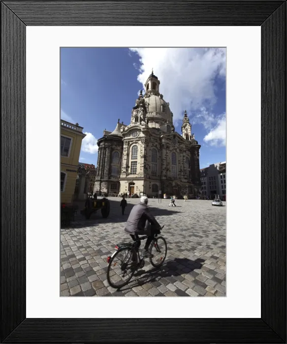 Framed Print : Cyclist, Frauenkirche (Church of Our Lady), Dresden, Saxony, Germany, Europe Framed Print : Cyclist, Frauenkirche (Church of Our Lady), Dresden, Saxony, Germany, Europe