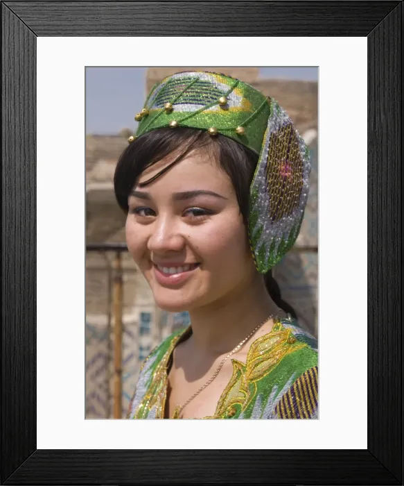 Framed Print : Young happy bride, Shakrisabz, Uzbekistan, Central Asia, Asia
