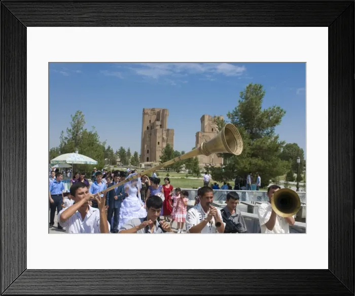 Framed Print : Wedding ceremony in Shakrisabz in the background the Ak Saray Palace, Uzbekistan Framed Print : Wedding ceremony in Shakrisabz in the background the Ak Saray Palace, Uzbekistan