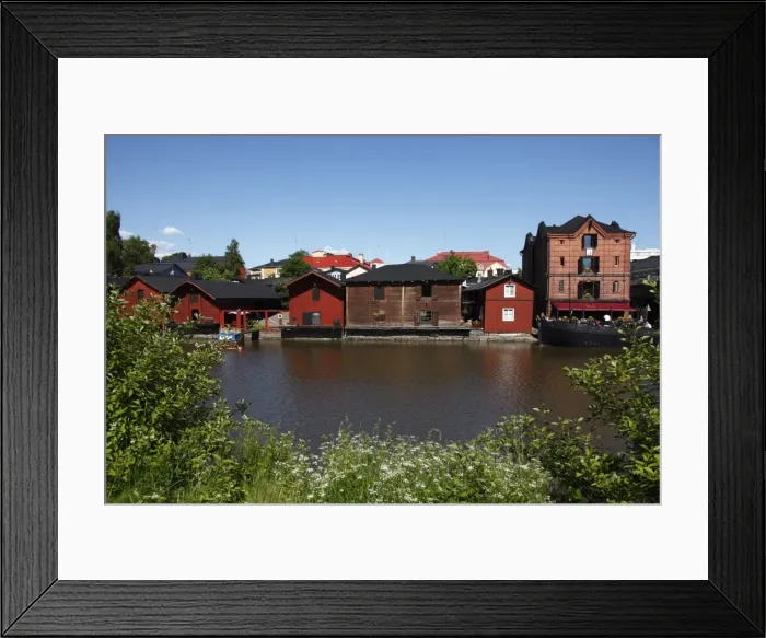 Framed Print : Old red hut granary warehouses on banks of River Porvoonjoki, Porvoo, Uusimaa Framed Print : Old red hut granary warehouses on banks of River Porvoonjoki, Porvoo, Uusimaa